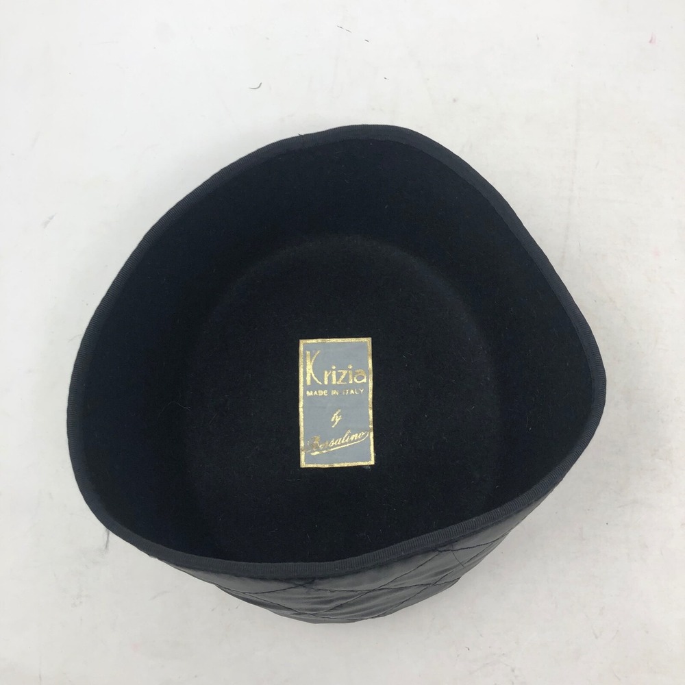 Vintage Krizia by Borsalino Islamic Cap Mens One Size Black Quilted Satin - Picture 4 of 7